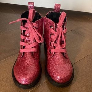 Toddler size 8 glitter pink combat boots